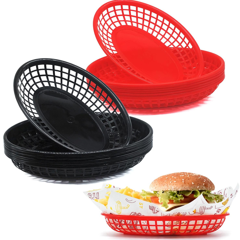 Travertine Tray Oval - Plastic Fast Food Basket Oval Food