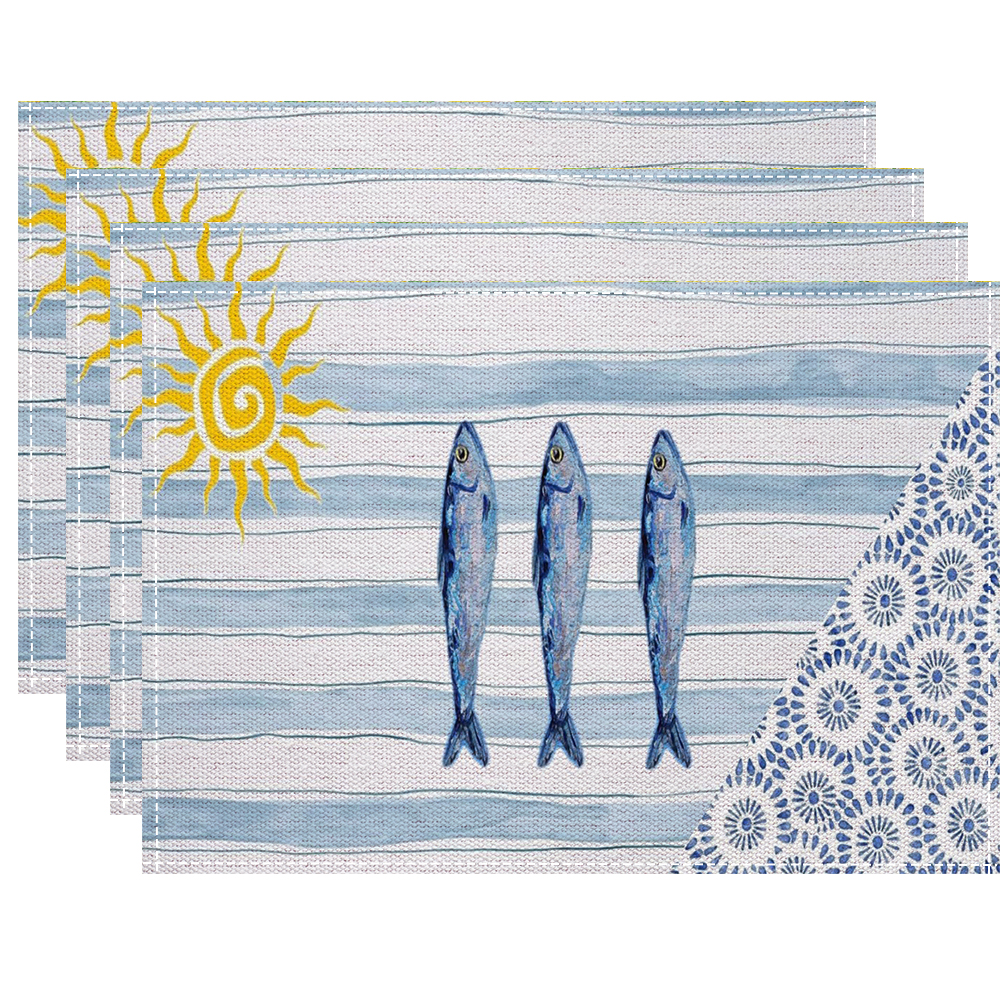 Interior Design News - Vibrant Marine Art Placemats With Scattered