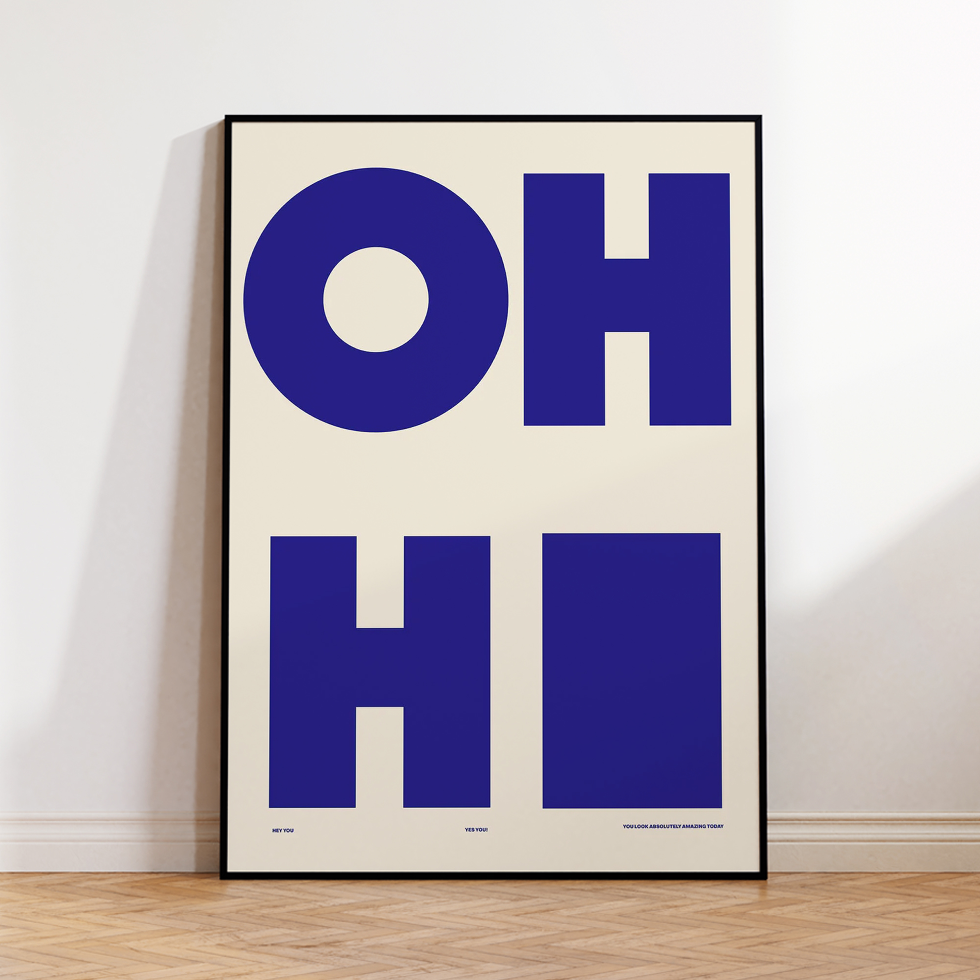 Interior Design Living Room - Modern,Minimalist OH HI Blue Wall Art