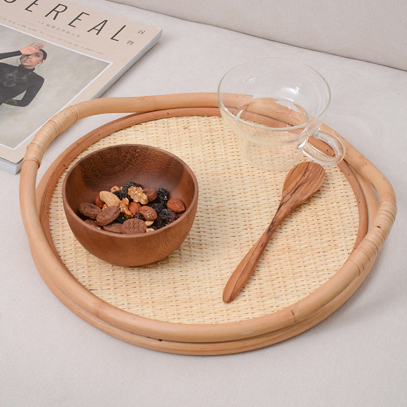 Natural Rattan Woven Tray, Sto - Rattan Tray Handle 评论和价格