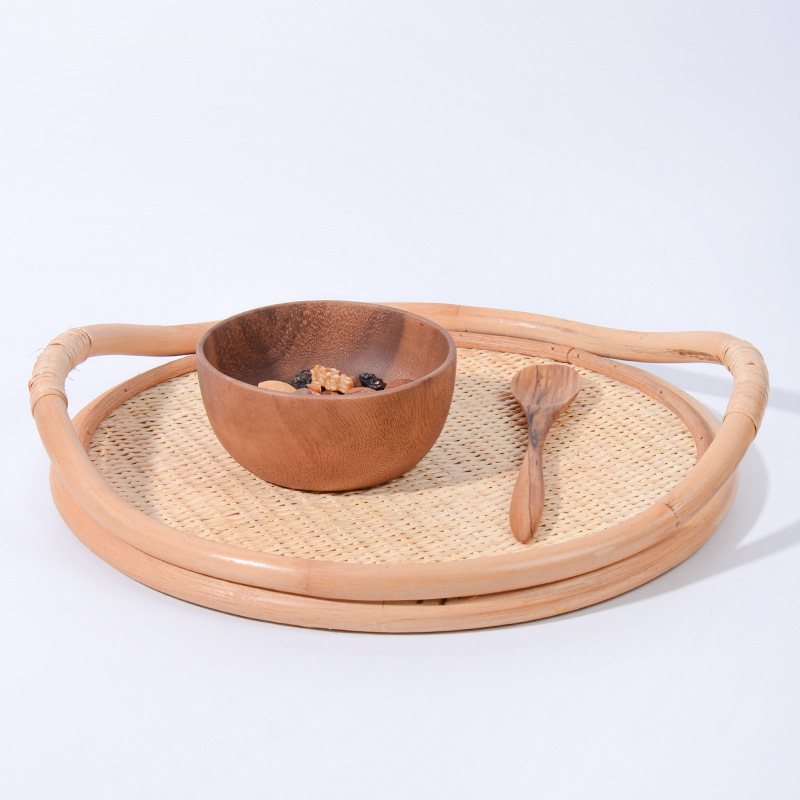 Natural Rattan Woven Tray, Sto - Rattan Tray Handle 评论和价格