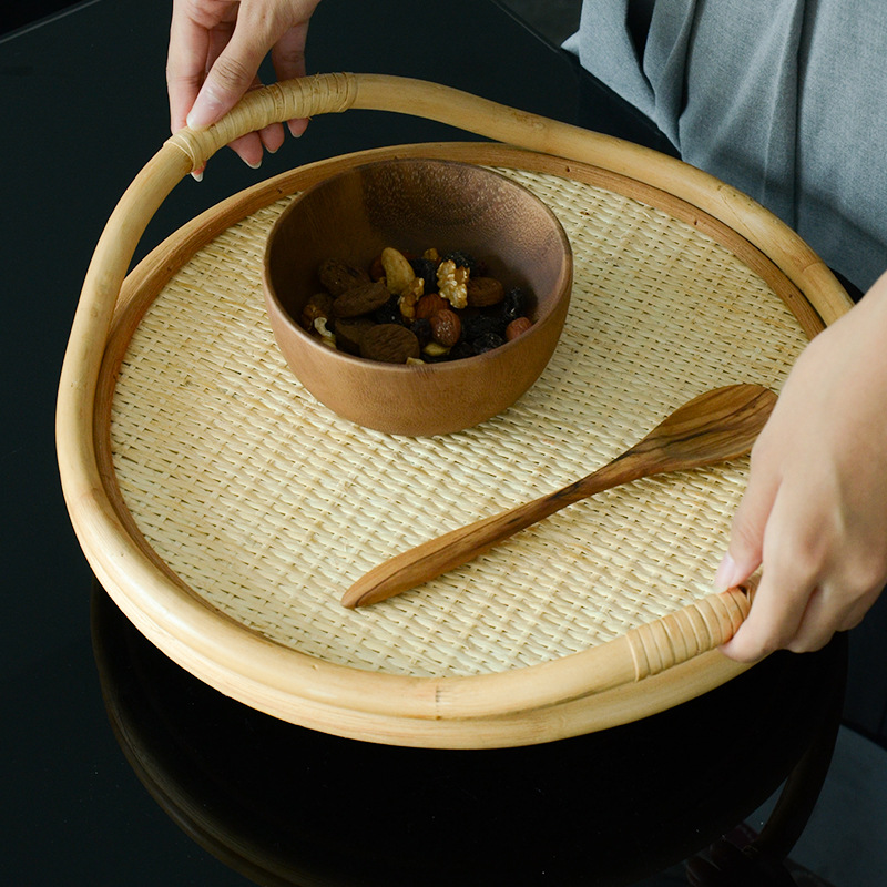 Natural Rattan Woven Tray, Sto - Rattan Tray Handle 评论和价格