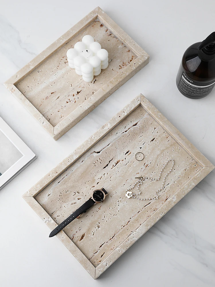Minimalism Marble Tray for Per - Travertine Tray Oval 评论和价格
