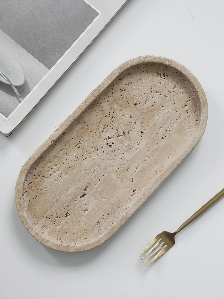 Minimalism Marble Tray for Per - Travertine Tray Oval 评论和价格