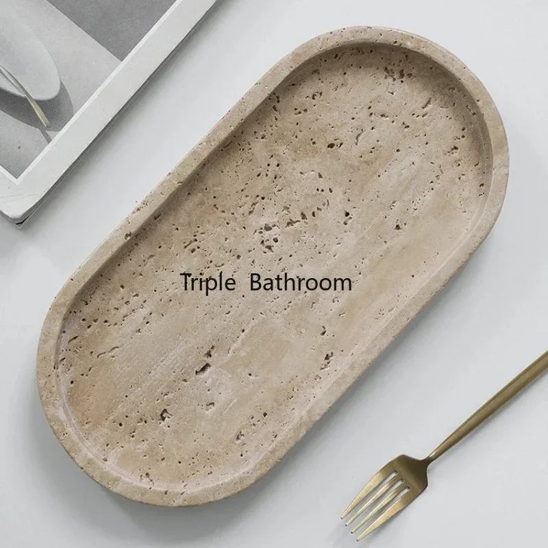 Natural Cave Stone Bathroom Su - Travertine Tray Oval 评论和价格