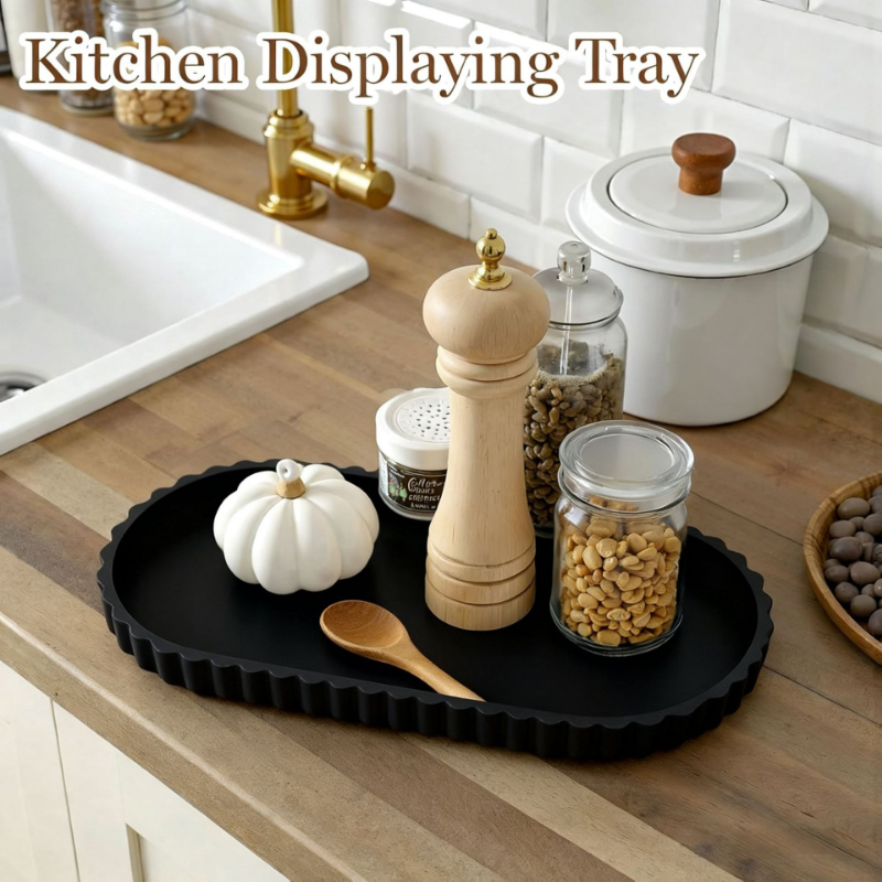 Luxury Scalloped Edge Decorati - Travertine Tray Oval 评论和价格