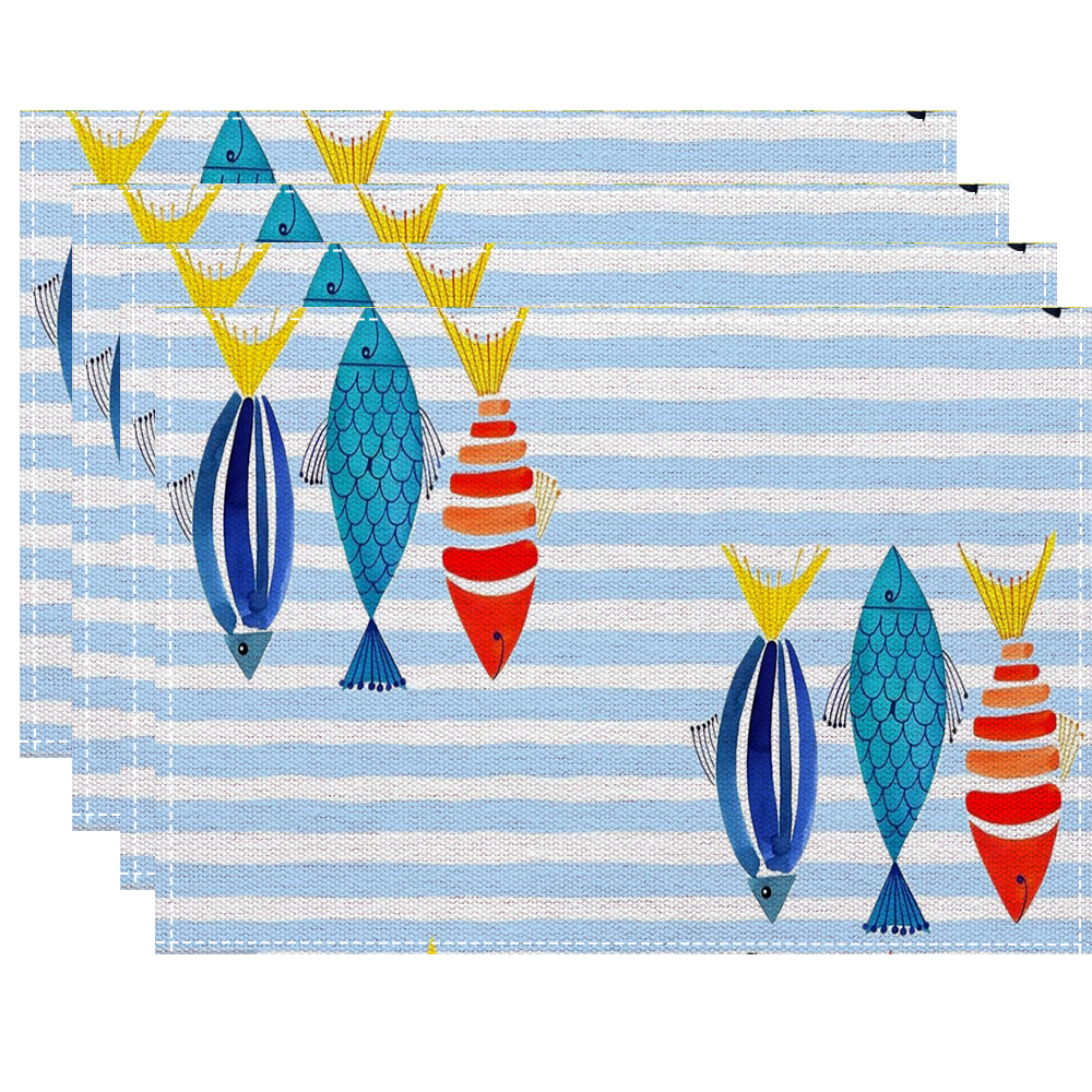 Vibrant Marine Art Placemats W - Interior Design News 评论和价格