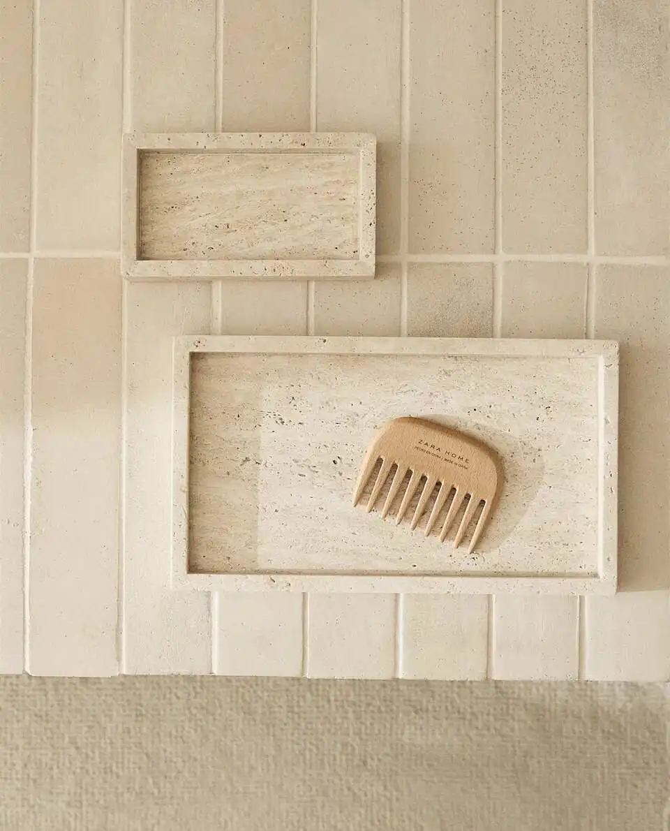 Wabi-Sabi Style Yellow Travert - Travertine Tray Oval 评论和价格