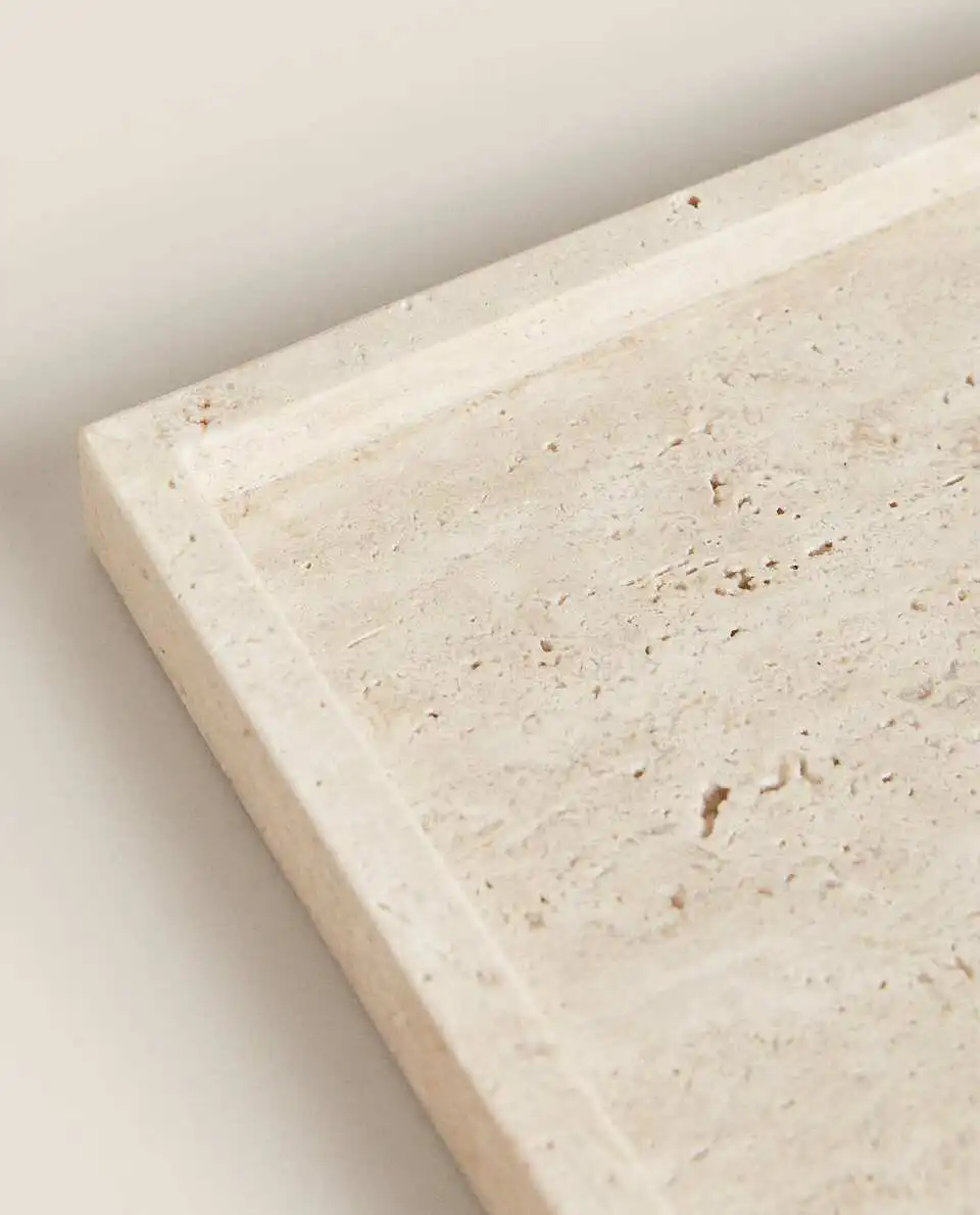 Wabi-Sabi Style Yellow Travert - Travertine Tray Oval 评论和价格