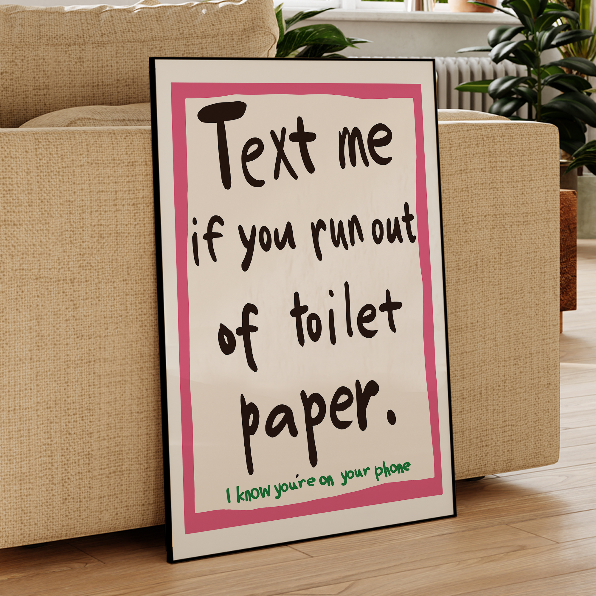 Modern Text Me If You Run Out  - Interior Design Living Room 评论和价格