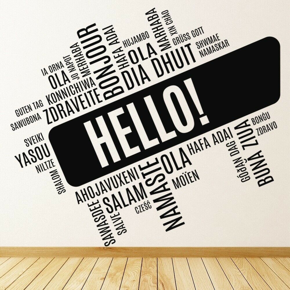 Hello Foreign Language Wall De - Interior Design Language 评论和价格