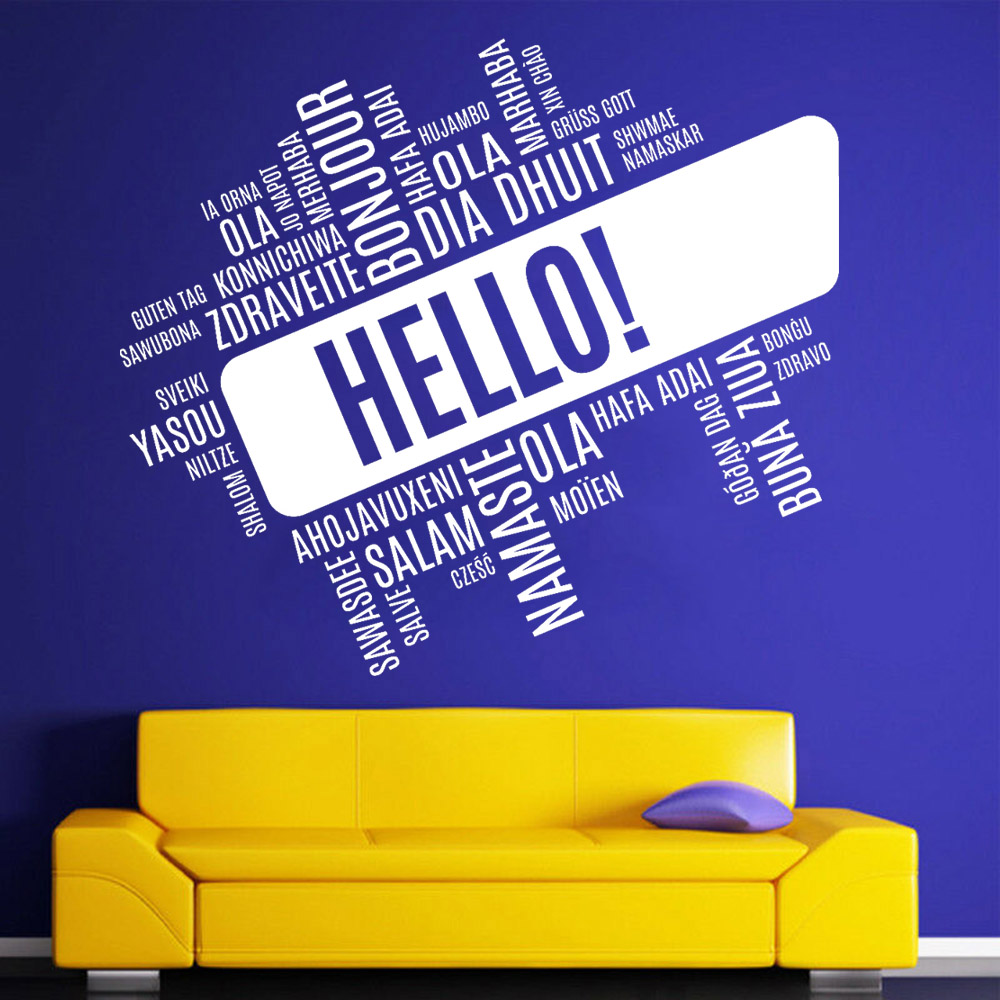 Hello Foreign Language Wall De - Interior Design Language 评论和价格