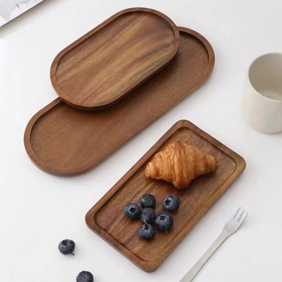 Solid Wooden Tray Rectangular  - Travertine Tray Oval 评论和价格