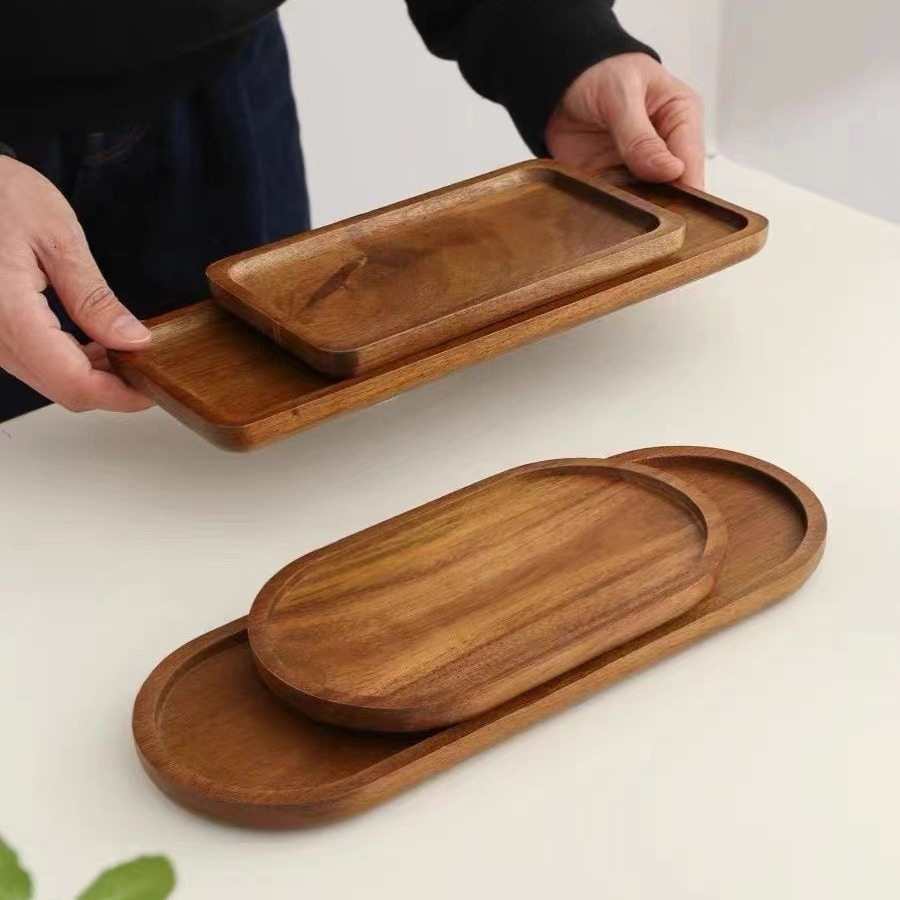 Solid Wooden Tray Rectangular  - Travertine Tray Oval 评论和价格