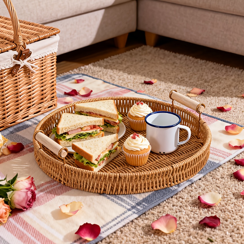 Spring Picnic Set with a Ratta - Rattan Tray Handle 评论和价格