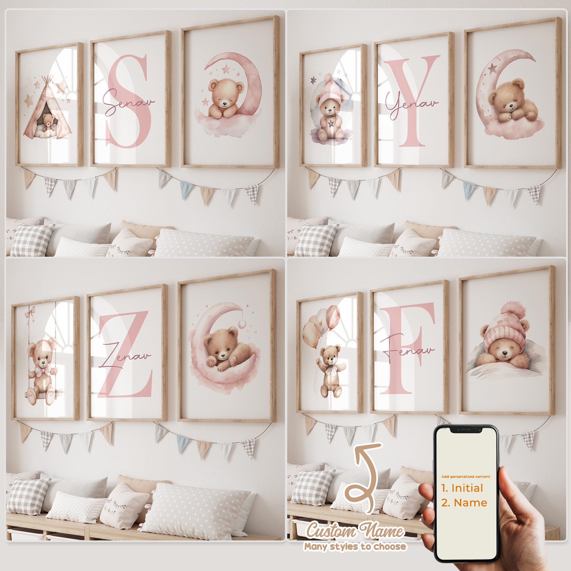 3pcs Personalized Custom Name  - Interior Design Living Room 评论和价格