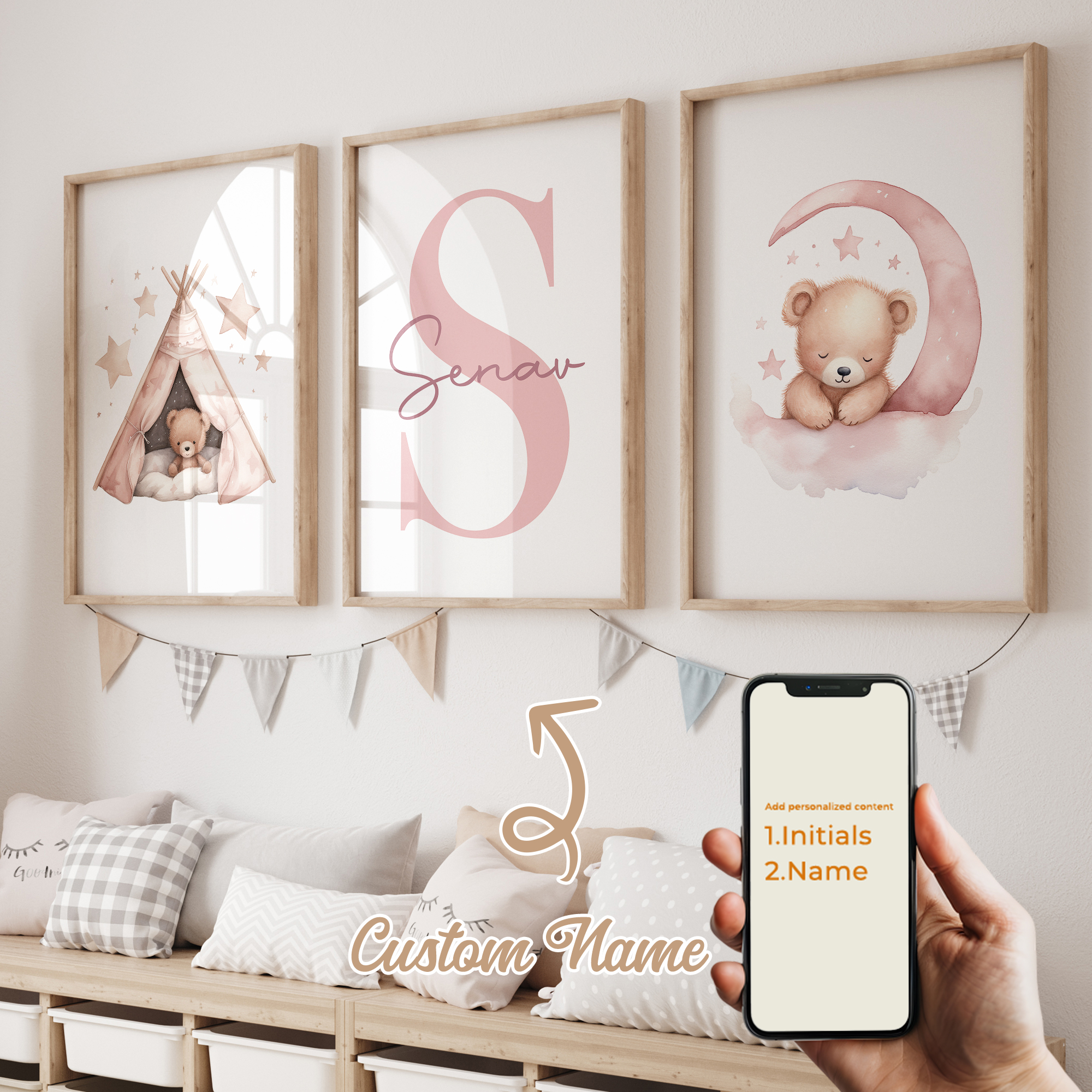 3pcs Personalized Custom Name  - Interior Design Living Room 评论和价格