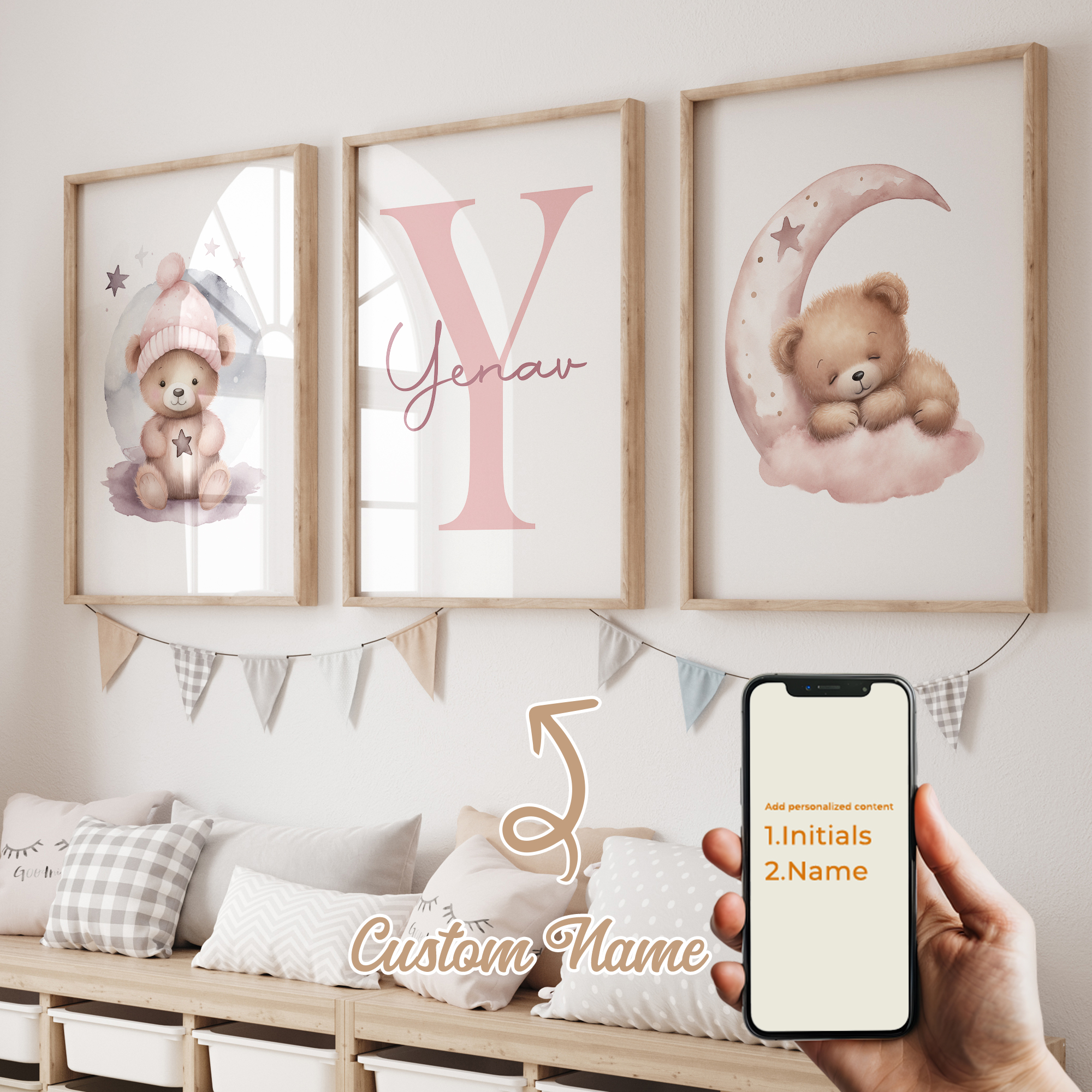 3pcs Personalized Custom Name  - Interior Design Living Room 评论和价格