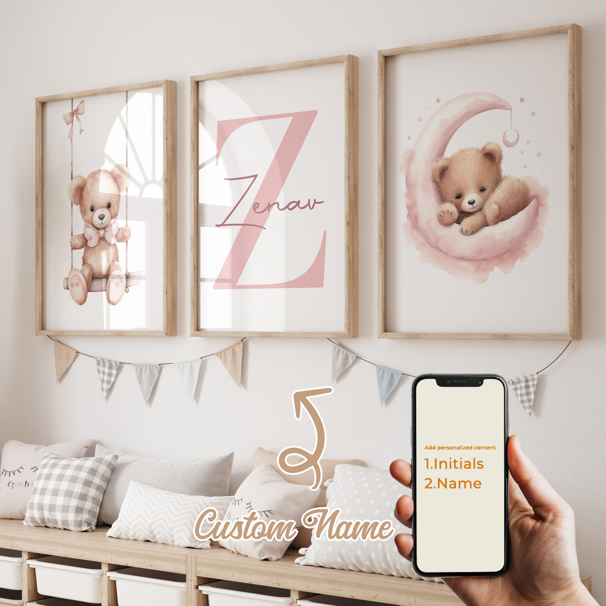3pcs Personalized Custom Name  - Interior Design Living Room 评论和价格