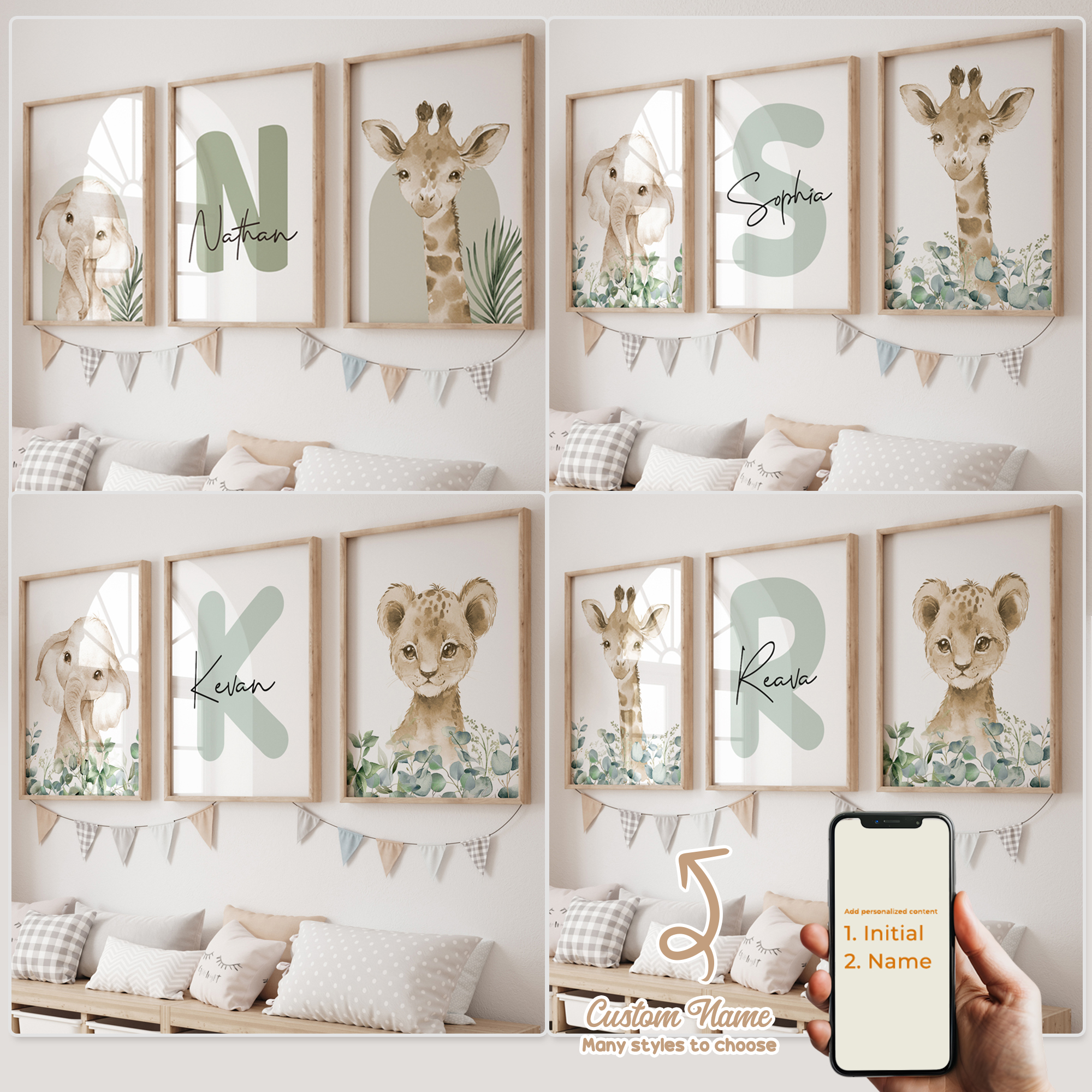 3pcs Personalized Custom Name  - Interior Design Living Room 评论和价格