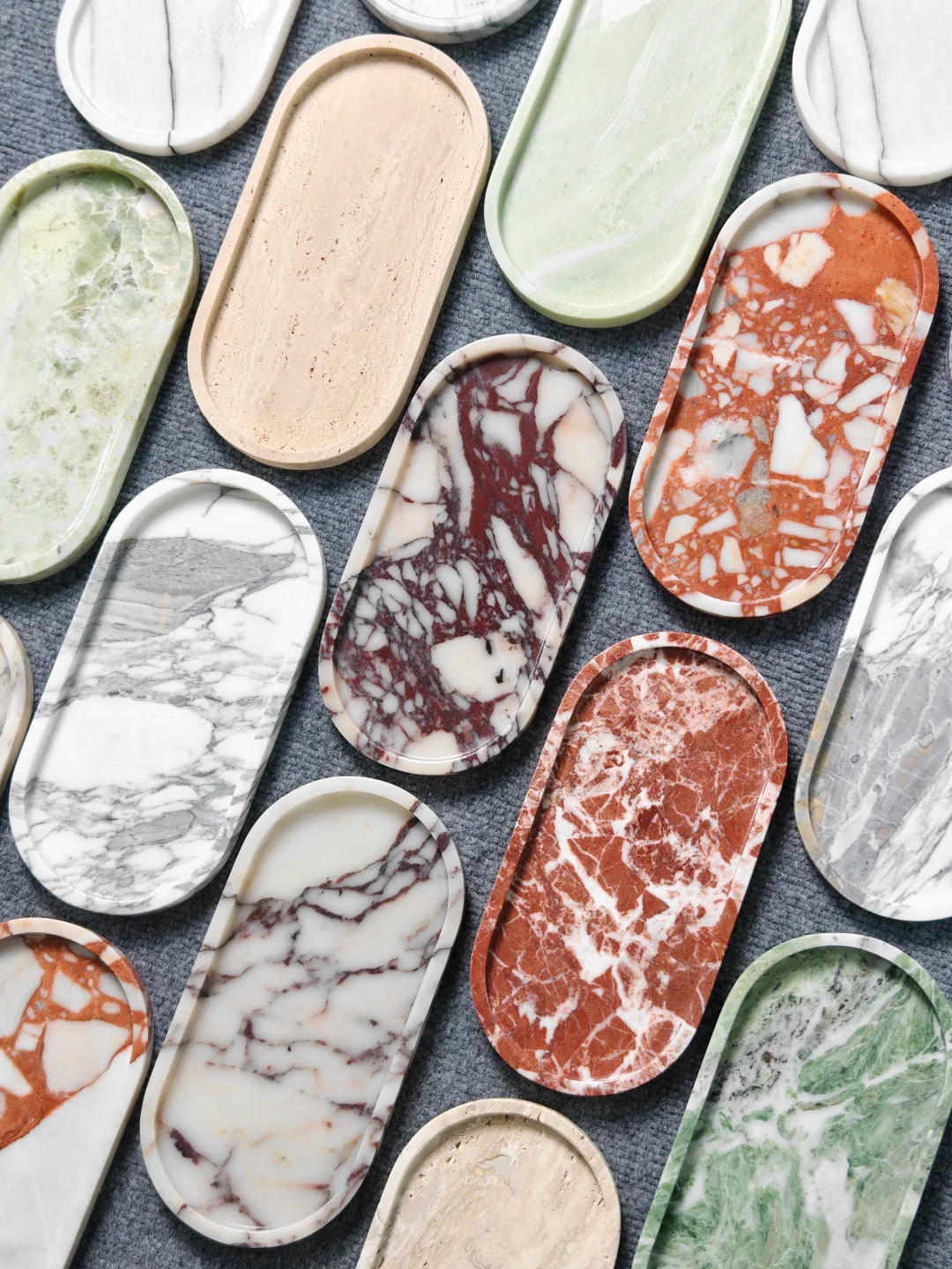 Handmade Luxurious Calacatta P - Travertine Tray Oval 评论和价格