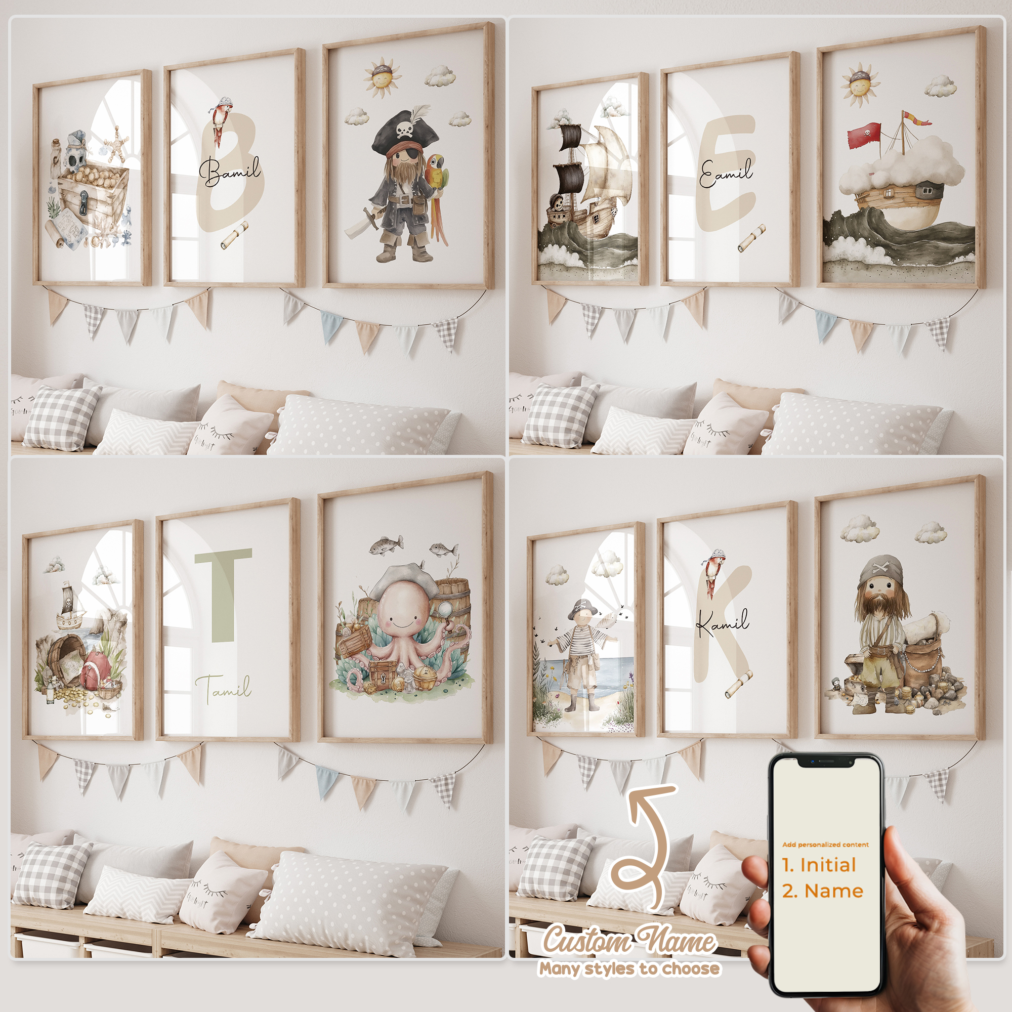 3pcs Personalized Custom Name  - Interior Design Living Room 评论和价格