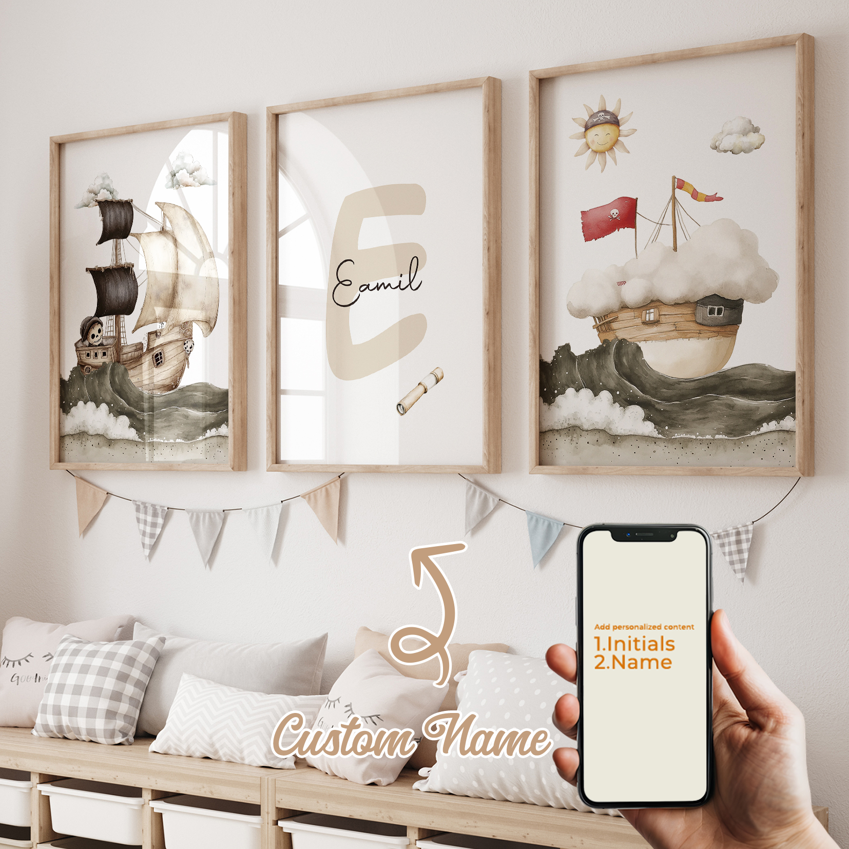 3pcs Personalized Custom Name  - Interior Design Living Room 评论和价格