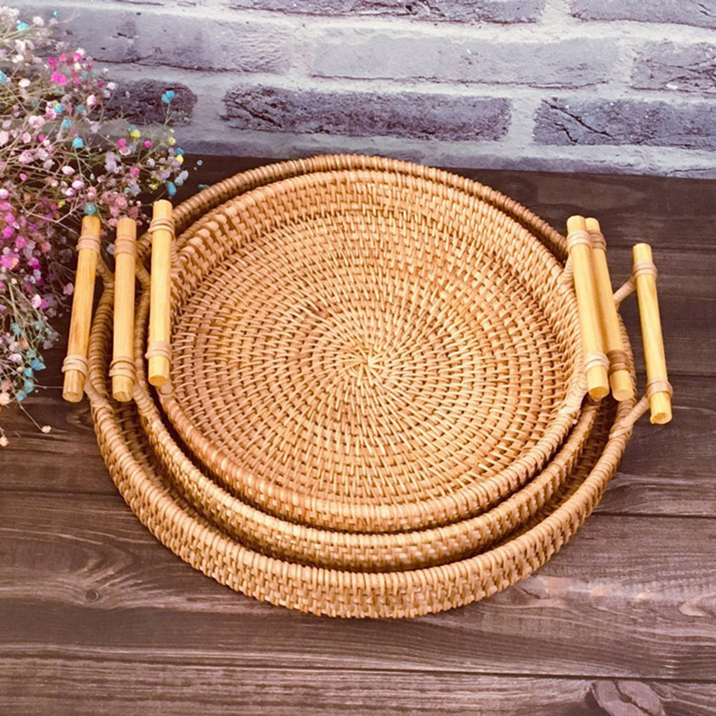 Rattan Strap Handle Storage Ba - Rattan Tray Handle 评论和价格