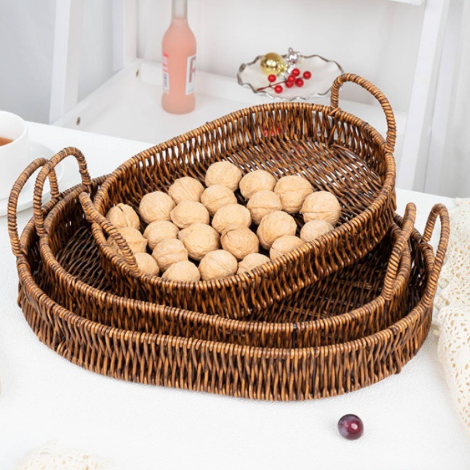 Woven Serving Tray Loop Handle - Rattan Tray Handle 评论和价格