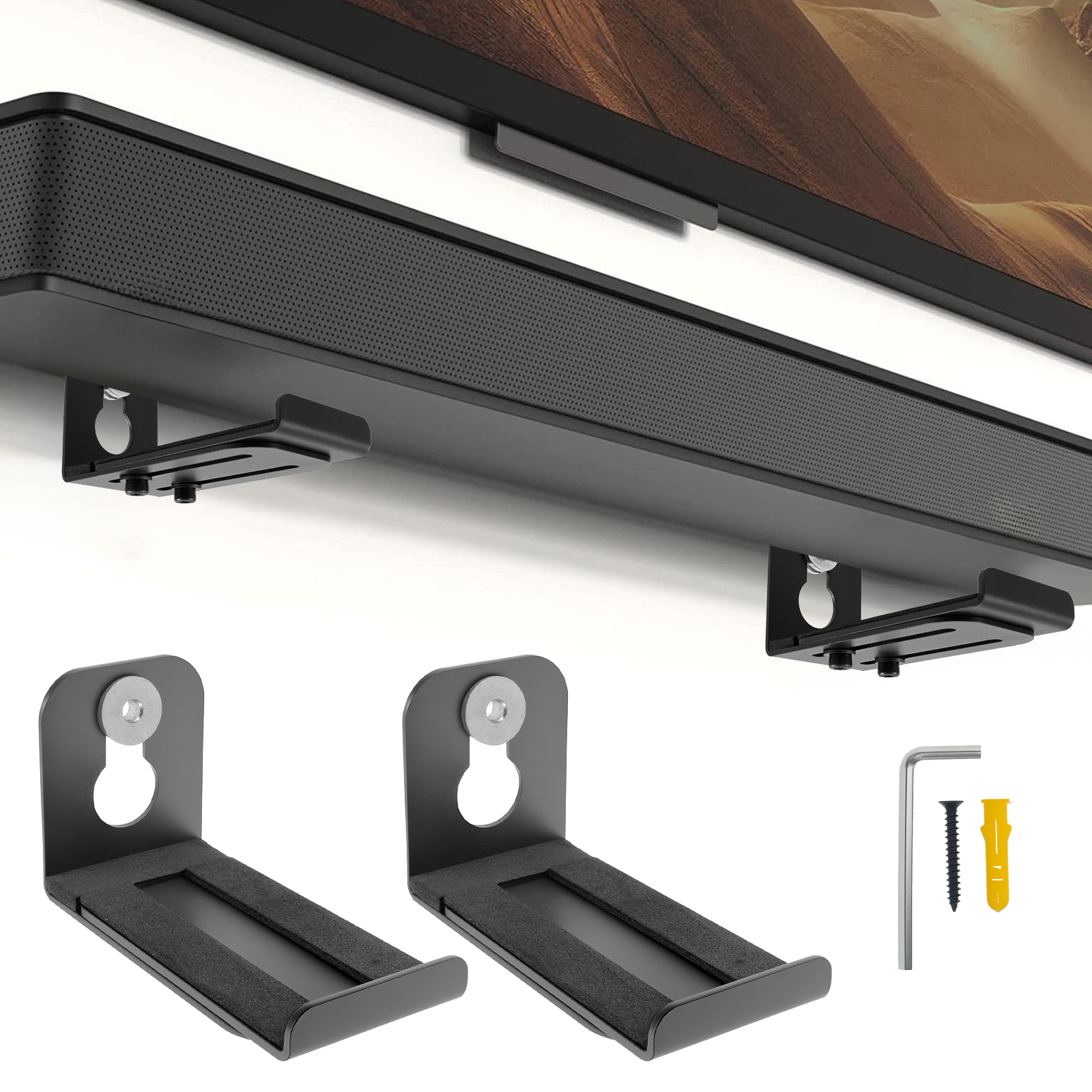 2Pcs Soundbar Speaker Stands W - Interior Design Living Room 评论和价格