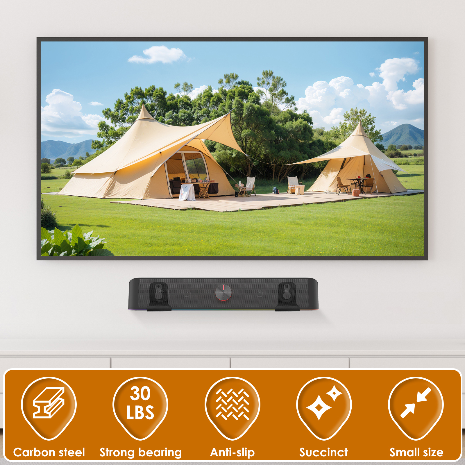 2Pcs Soundbar Speaker Stands W - Interior Design Living Room 评论和价格