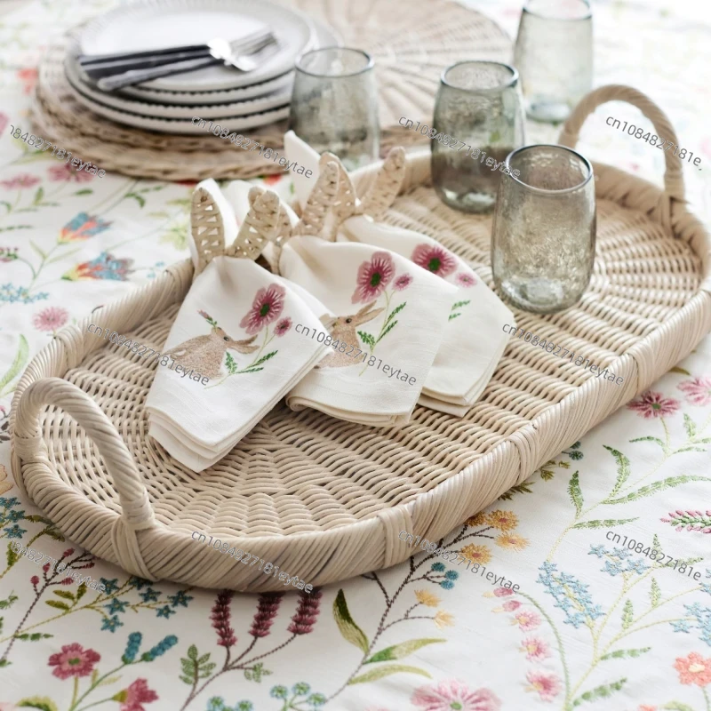 Rattan Decor Tray, Handmade Wo - Rattan Tray Handle 评论和价格