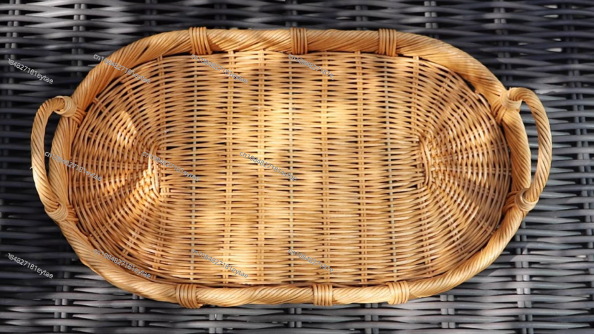 Rattan Decor Tray, Handmade Wo - Rattan Tray Handle 评论和价格
