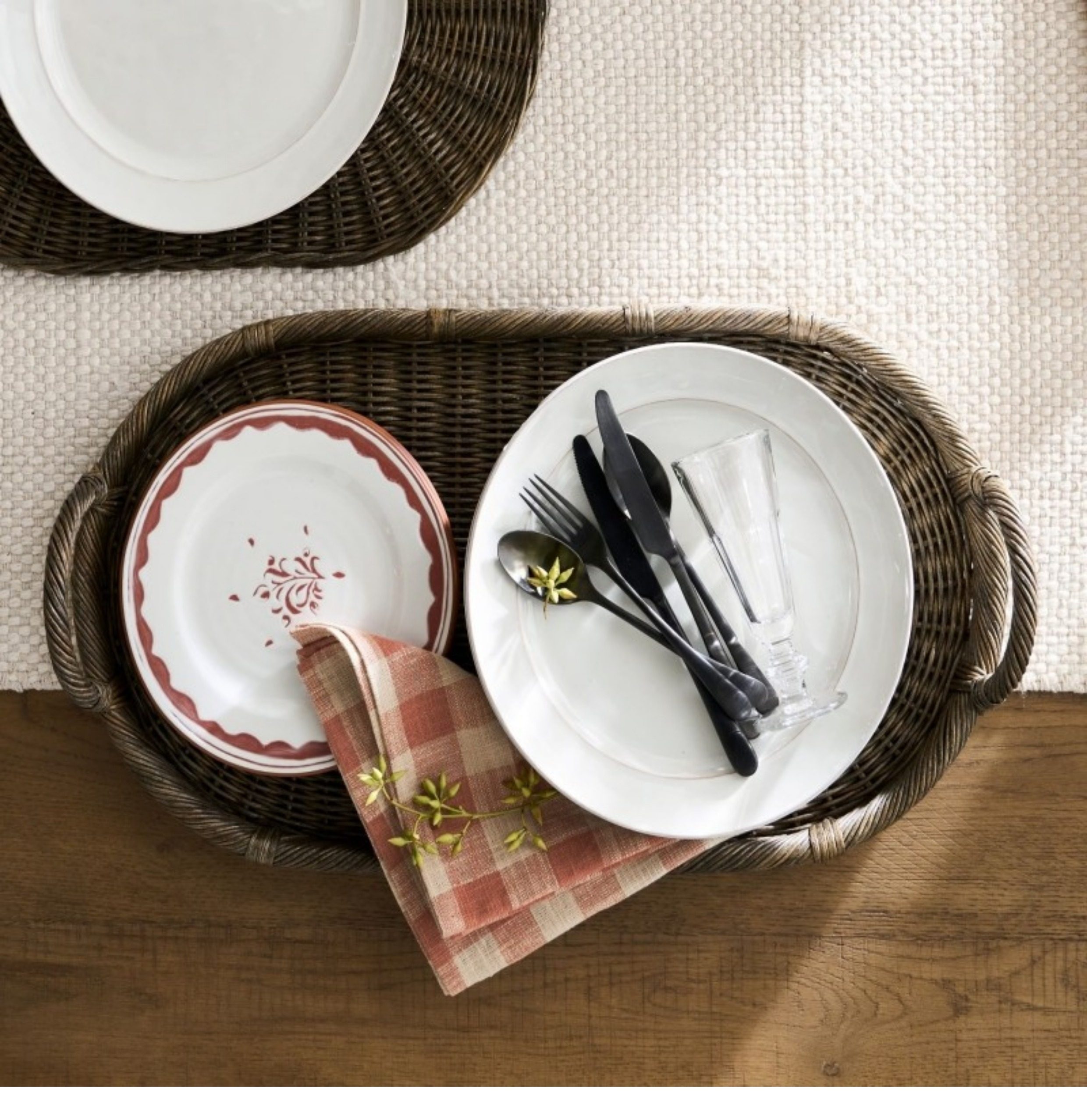 Handmade Woven Rattan Decor Tr - Rattan Tray Handle 评论和价格