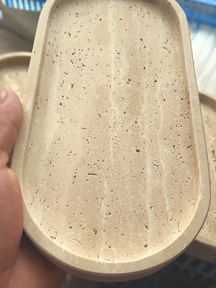 Small Natural Marble Tray, Car - Travertine Tray Oval 评论和价格