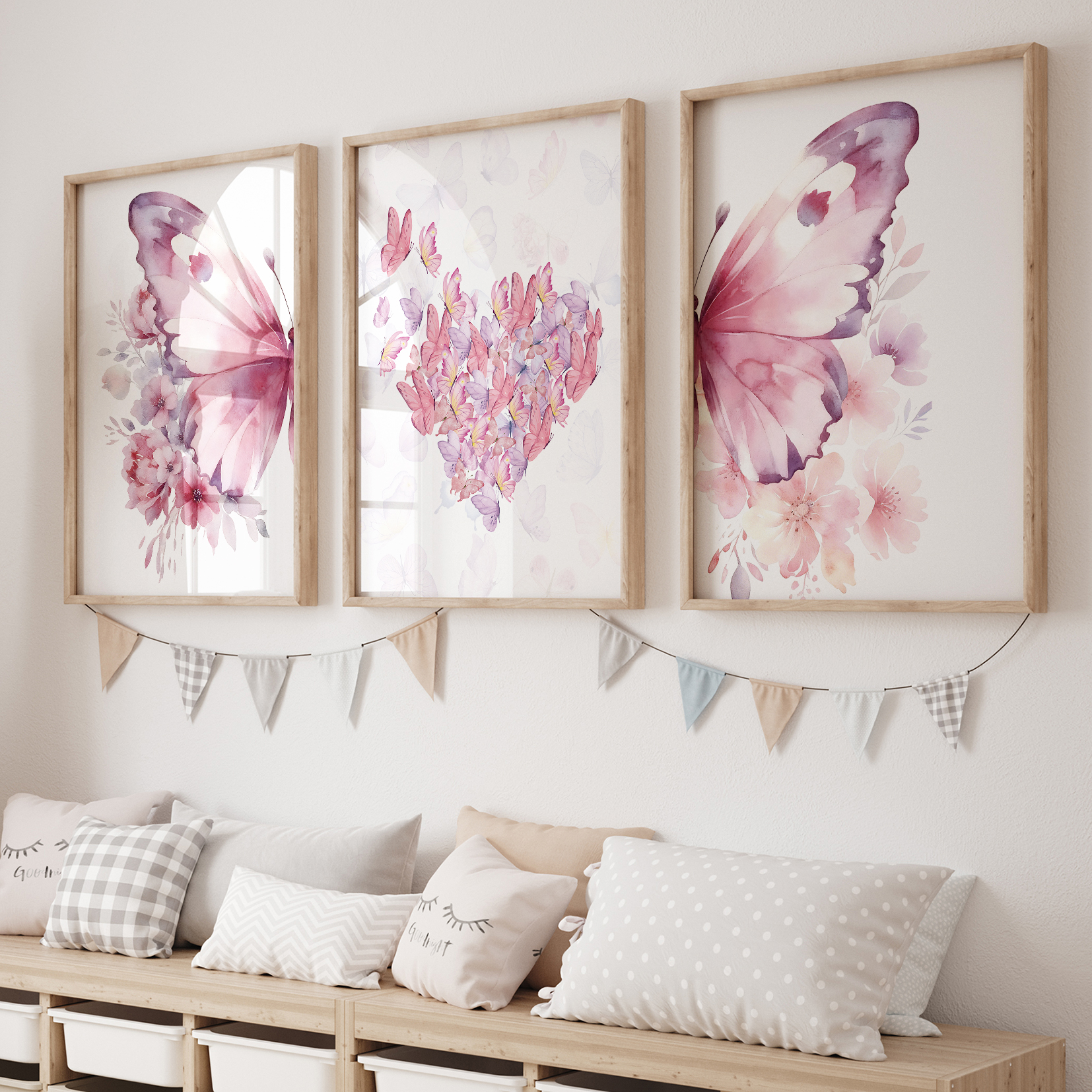 3pcs Cartoon Children Pink Lov - Interior Design Living Room 评论和价格