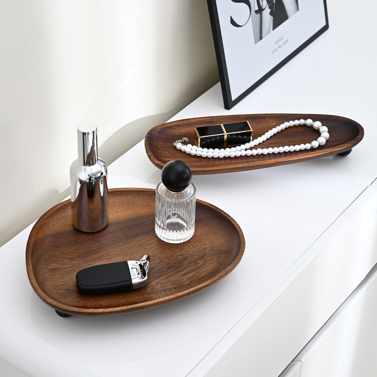 Wooden Oval Irregular Tray, Mu - Travertine Tray Oval 评论和价格