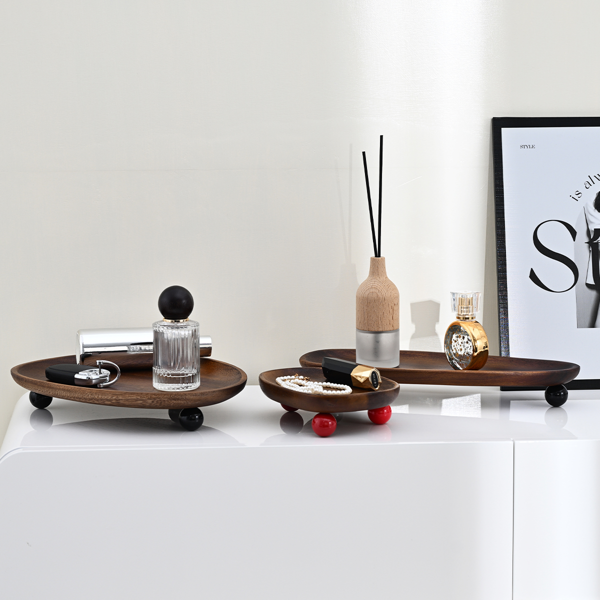 Wooden Oval Irregular Tray, Mu - Travertine Tray Oval 评论和价格