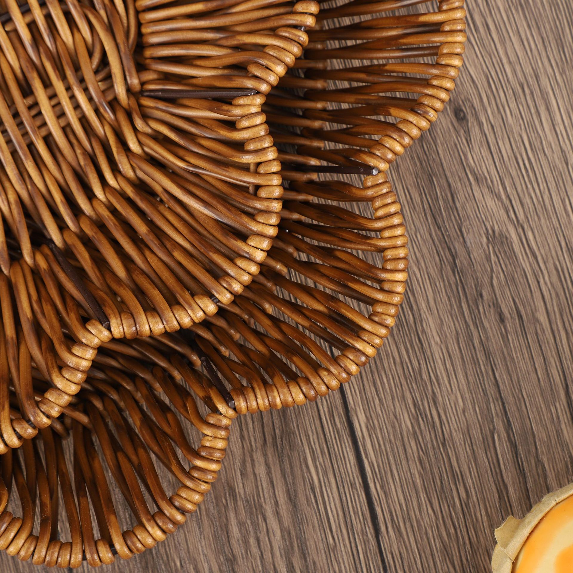 Handwoven Rattan Style Storage - Rattan Tray Handle 评论和价格